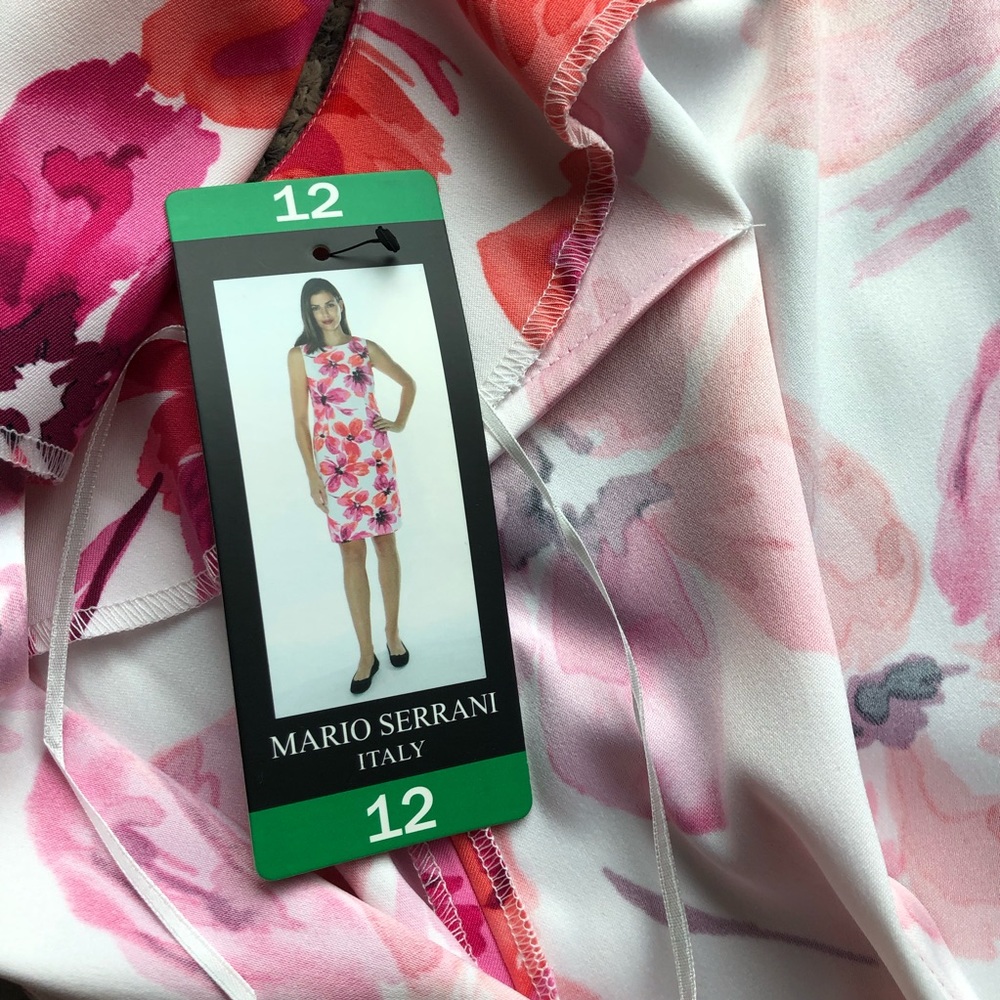Mario Serrani Italy Sleeveless Shift Dress Fuchsia Size 12 - Picture 8 of 8